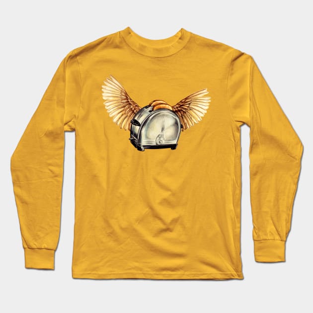 Flying Toaster Long Sleeve T-Shirt by KellyGilleran